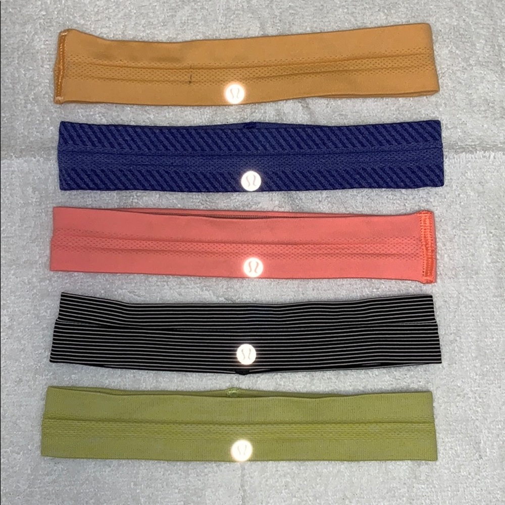 Lululemon 5 Headbands w/grippers Bundle